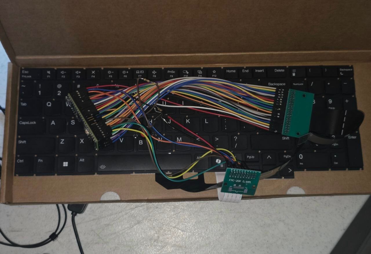 Wiring the keyboard.