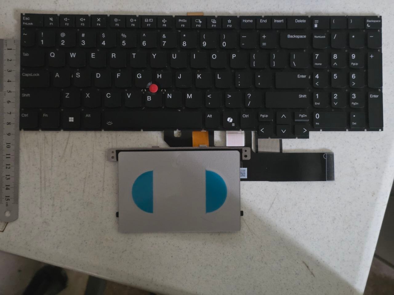 Keyboard and touchpad.